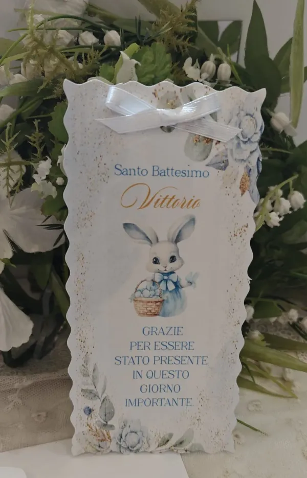 Invito Santo Battesimo coniglietto