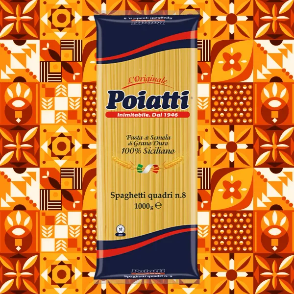 Pasta di Semola di grano duro Siciliano | Spaghetti Quadri nr.08 POIATTI