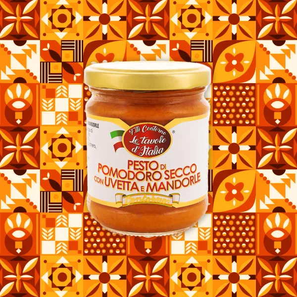 Pesto di Pomodoro secco con Uvetta e Mandorle (vaso vetro gr 180) | Zu Fulippu