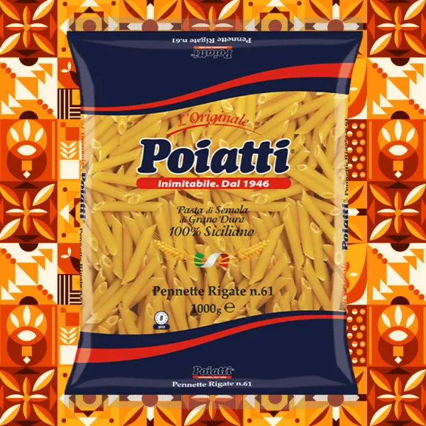 Pasta di Semola di grano duro Siciliano | Pennette Rigate nr.61 POIATTI