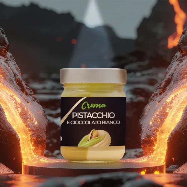 Crema doppio gusto cioccolato bianco e pistacchio |  Vulcano