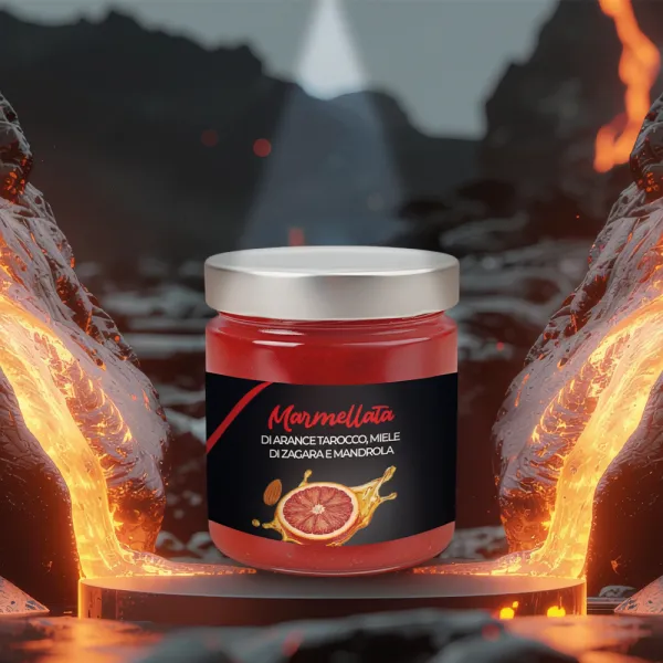 Marmellata di arance tarocco con miele di zagara e mandorla | Vulcano