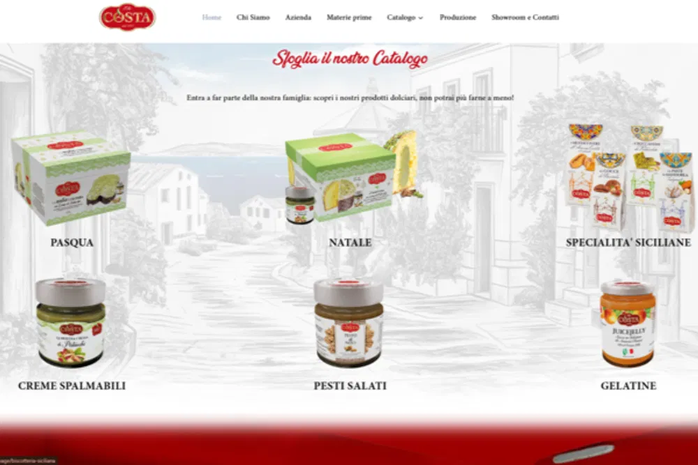 Costa Dolci: una schermata del sito
