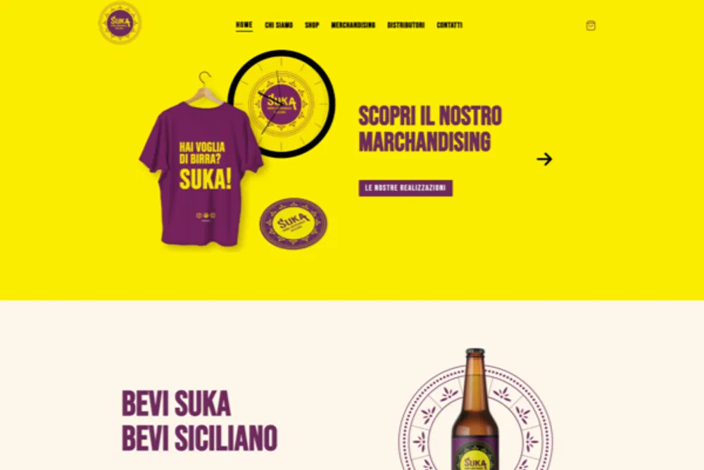 Birra Suka: una schermata del sito