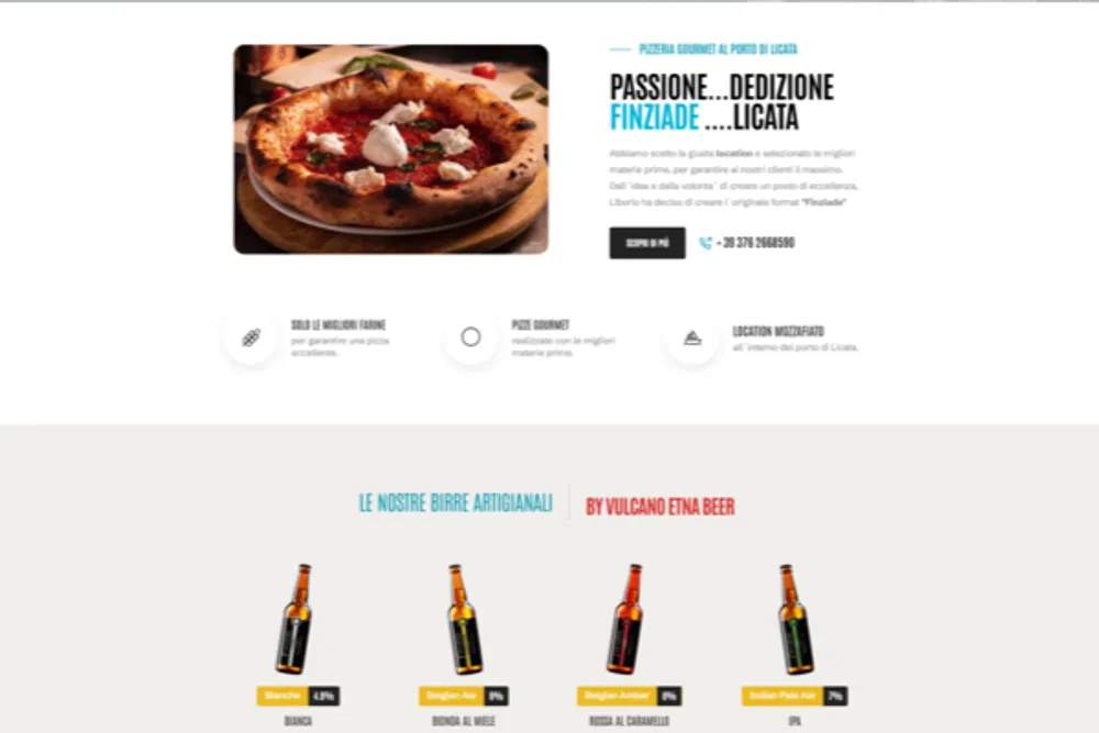 Finziade: una schermata del sito