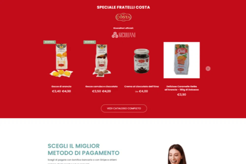 Siculiani: una schermata del sito