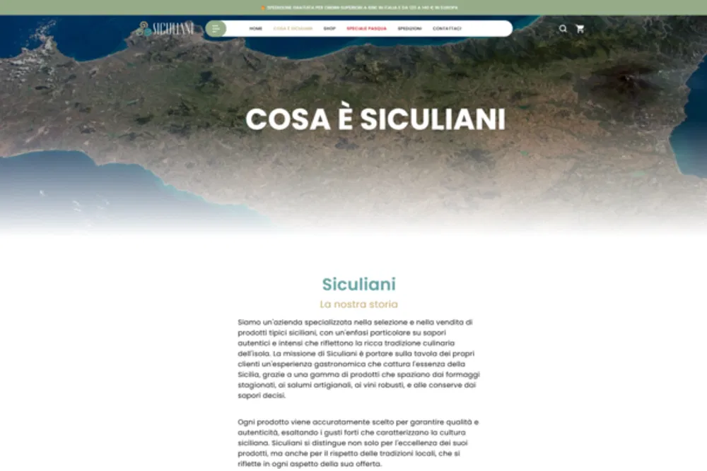 Siculiani: una schermata del sito