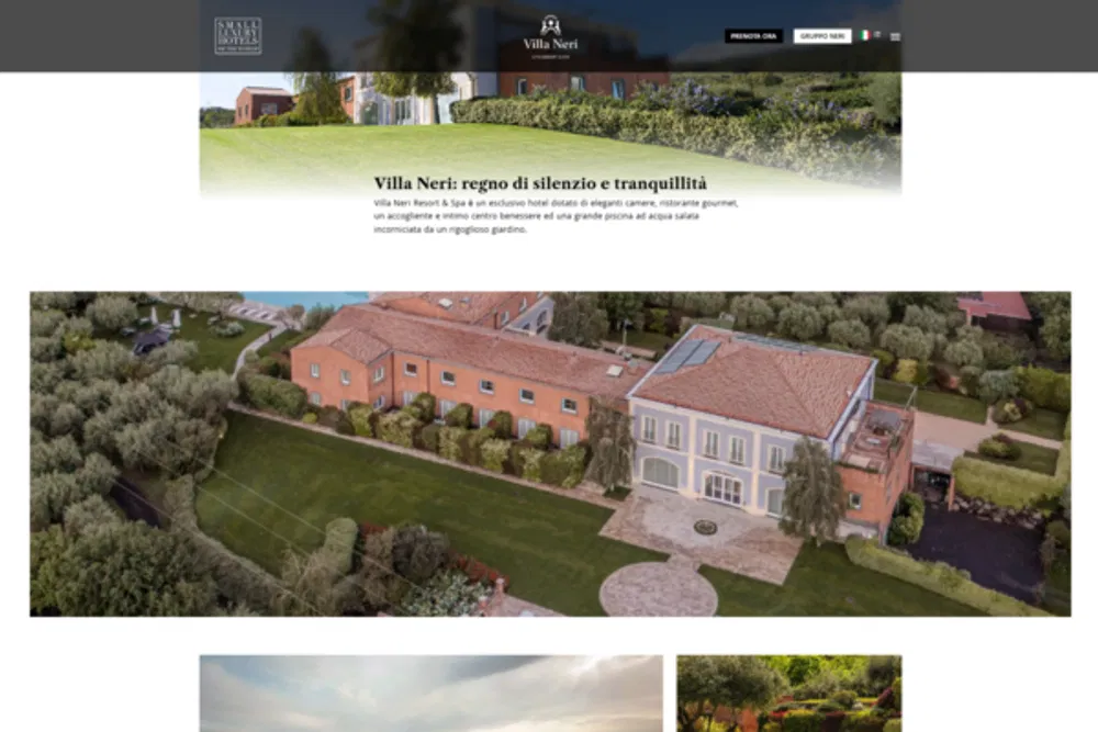 Villa Neri: una schermata del sito