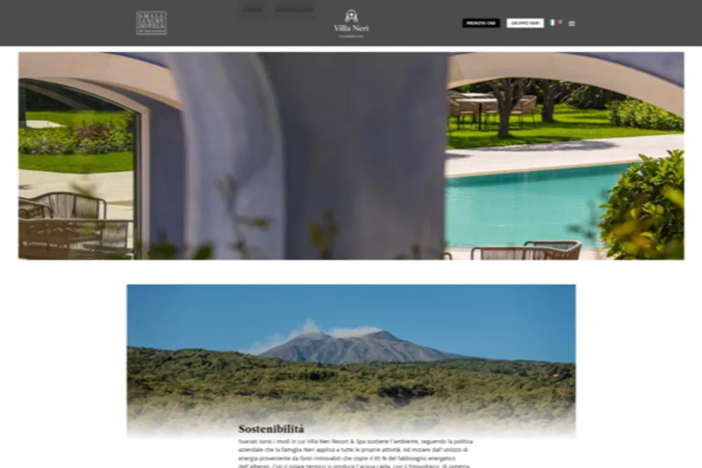 Villa Neri: una schermata del sito