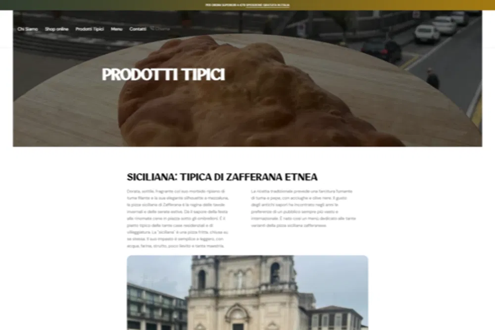 Dolceria Torrisi: una schermata del sito