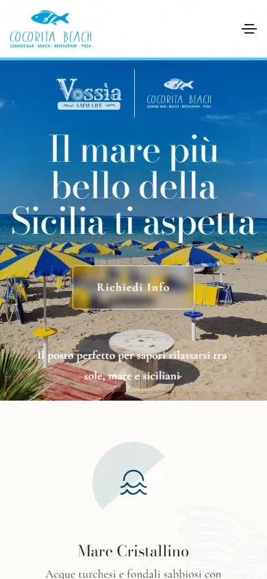 Il sito di Cocorita Beach sul telefono