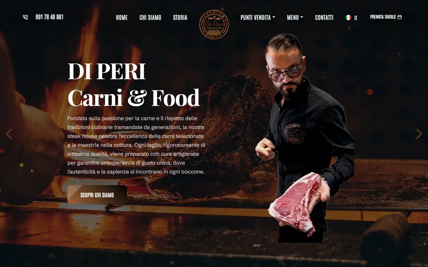 La home del sito di Di Peri