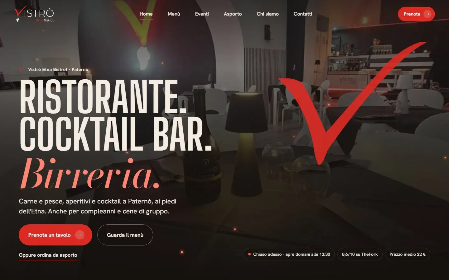 La home del sito di Vistrò