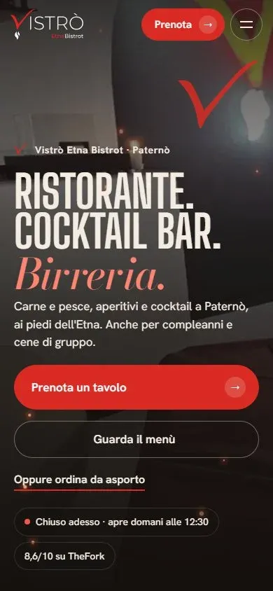 Il sito di Vistrò sul telefono