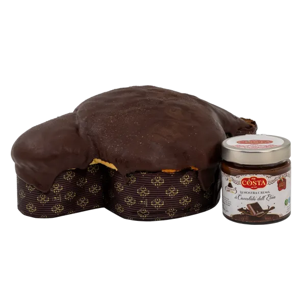 Colomba con glassa al cioccolato e crema al cioccolato dell'Etna 1 KG