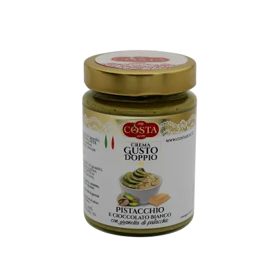 Crema gusto doppio pistacchio e cioccolato bianco