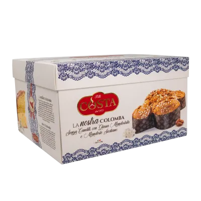 Colomba senza canditi con glassa mandorlata e mandorle siciliane 1 KG