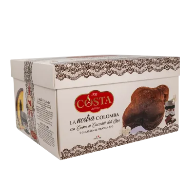 Colomba con glassa al cioccolato e crema al cioccolato dell&#039;Etna 1 KG