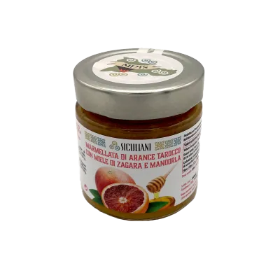 Marmellata di arance tarocco con miele di zagara e mandorla - 240 g