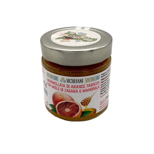 Marmellata di arance tarocco con miele di zagara e mandorla - 240 g