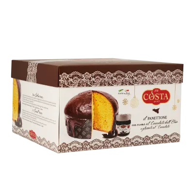 Panettone con glassa al cioccolato e crema al cioccolato dell’Etna 1 KG