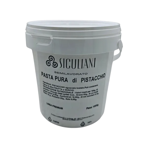 Pasta Pura di Pistacchio - Premium (Senza Colorante - Selezione di Pistacchi) 1 KG
