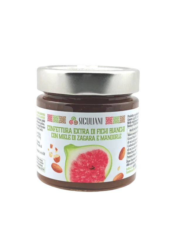 Confettura Extra di Fichi Bianchi con Miele di Zagara e Mandorle - 240 g