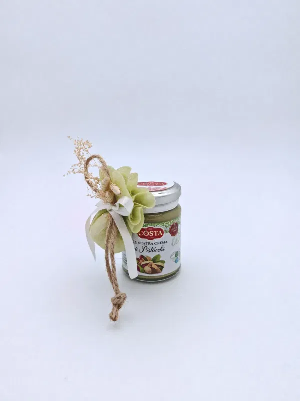 Crema di Pistacchio artigianale in vasetto con fiocco