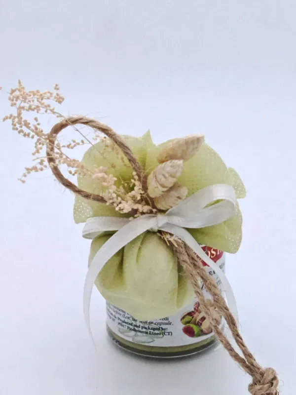 Crema di Pistacchio artigianale in vasetto con fiocco