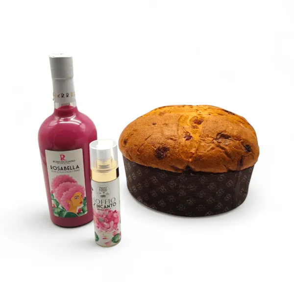 Panettone Rosabella con Crema di Liquore al Ficodindia + Aroma Spray - Un Natale Fatato