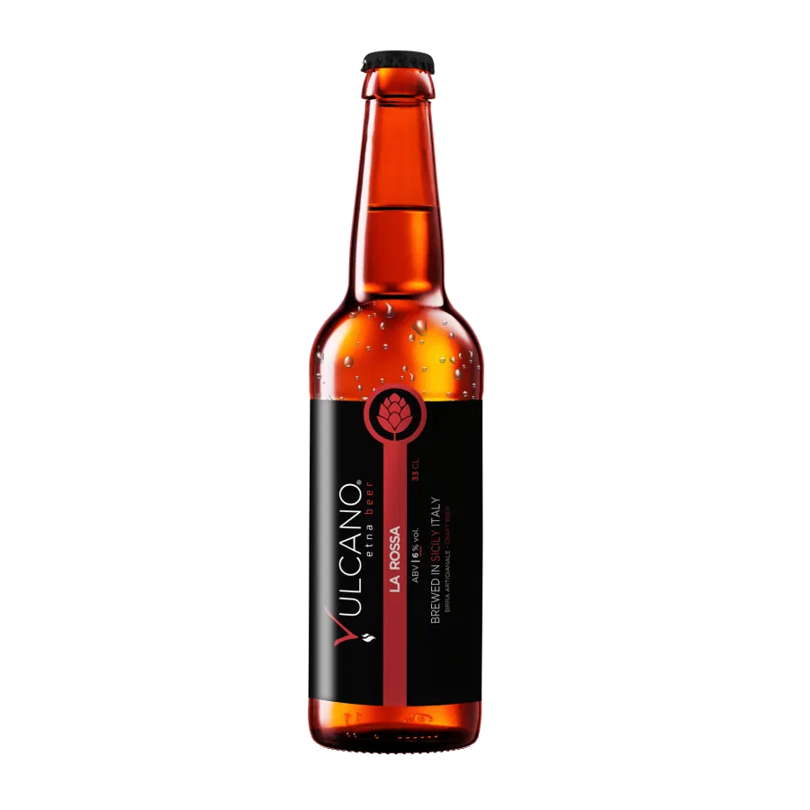 Bottiglia di birra Vulcano La Rossa da 33 cl