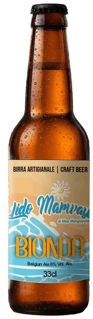 Birra artigianale personalizzata con l'etichetta di Lido Marway