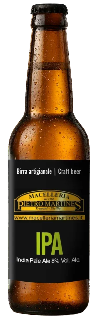 Birra artigianale personalizzata con l'etichetta di Macelleria Martines