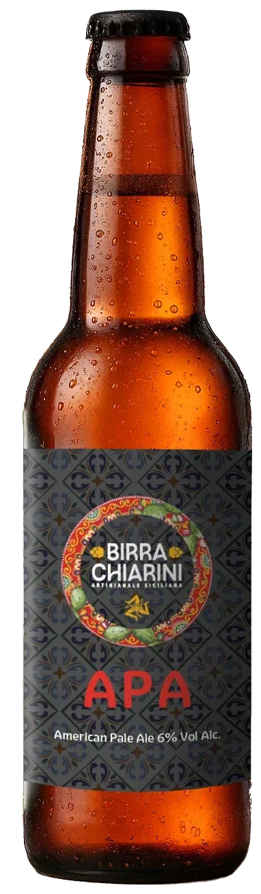 Bottiglia di APA, birra artigianale siciliana American Pale Ale