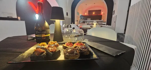 Funghi ripieni gratinati e birra Vulcano