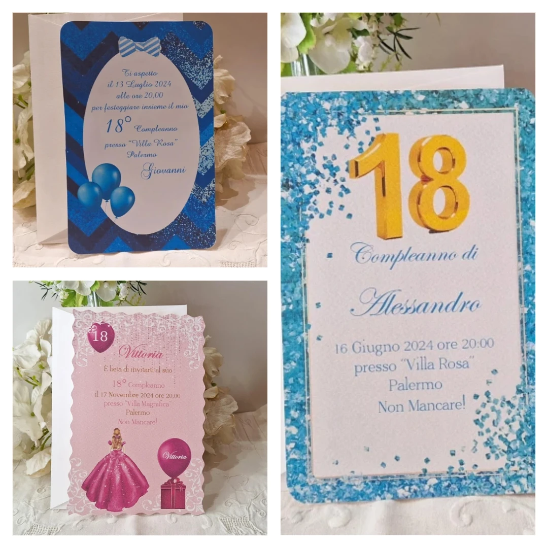 Menù personalizzato su cartoncino pregiato, coordinato all'invito