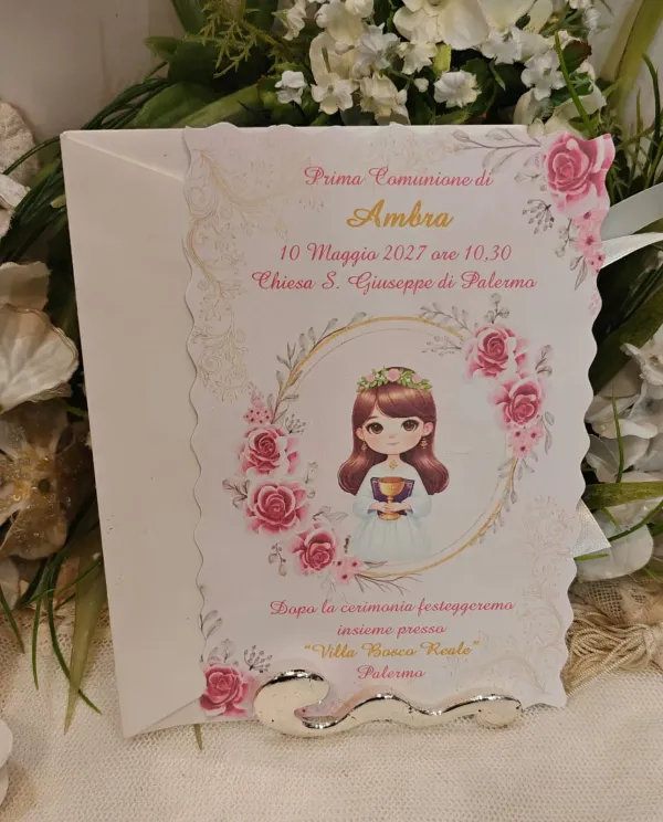 Invito Prima Comunione fiori