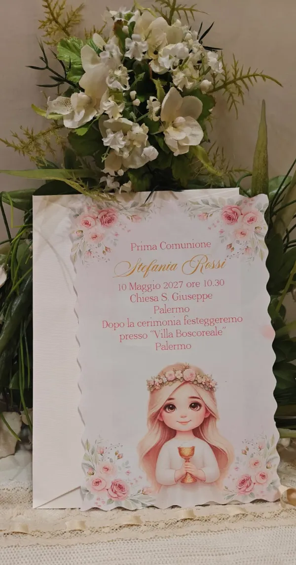 Segnalibro Prima Comunione bimba