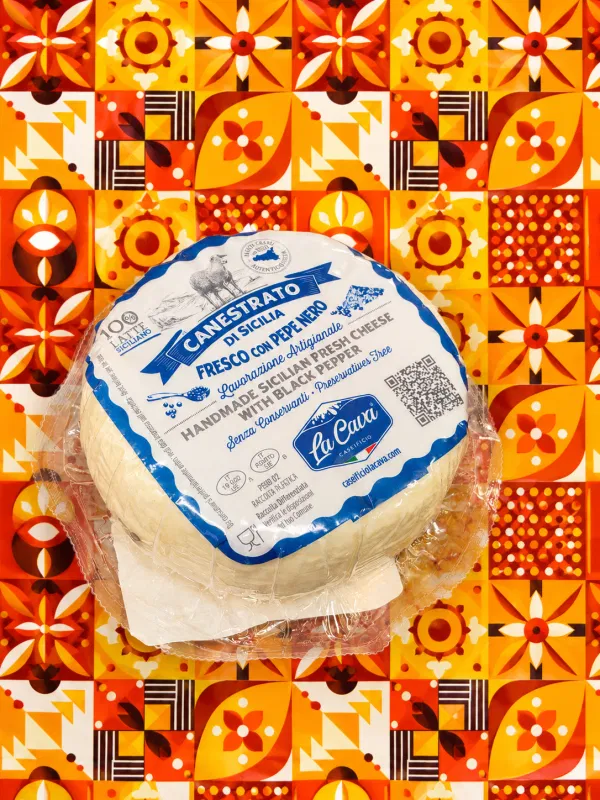 Formaggio Canestrato Primo Sale Fresco con Pepe Nero 500gr