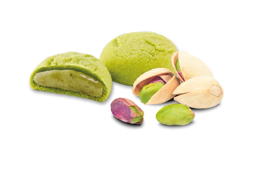 Pistachio biscuits with shelled pistachios