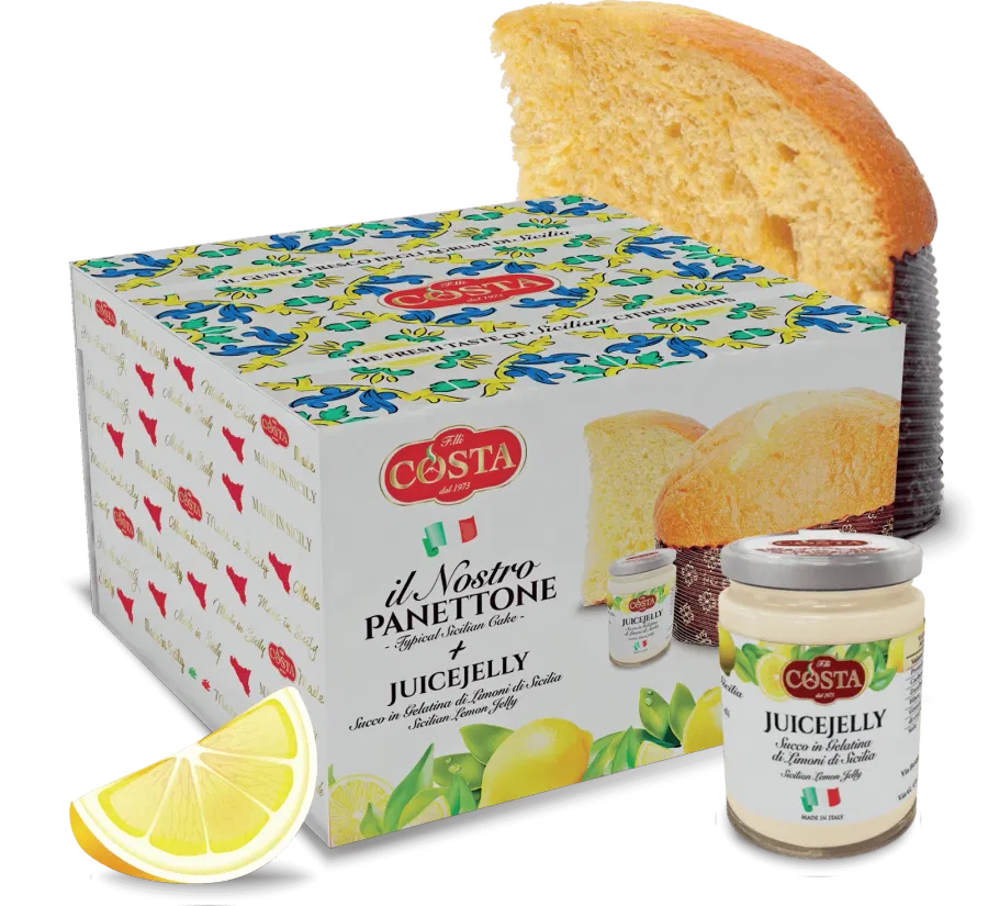 Panettone with lemon jelly
