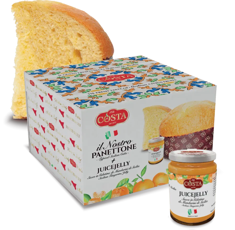 Panettone with mandarin jelly